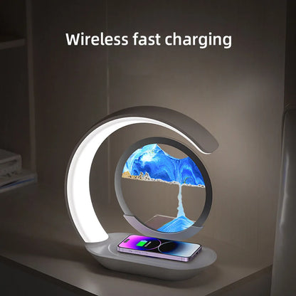 Quicksand Table Lamp with Wireless Charging Desk