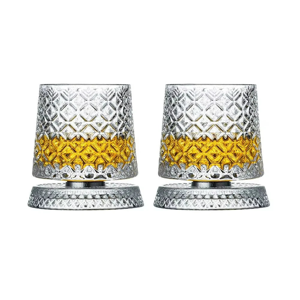 Rotating Whisky Glasses
