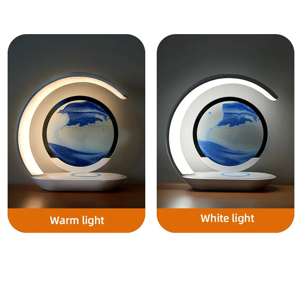 Quicksand Table Lamp with Wireless Charging Desk