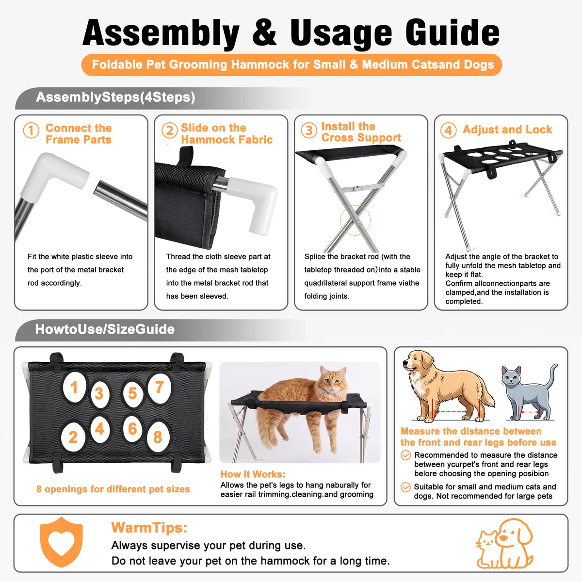 Pet Grooming Hammock Table