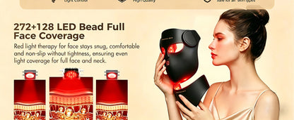 Red Light Therapy LED Face Mask with Neck