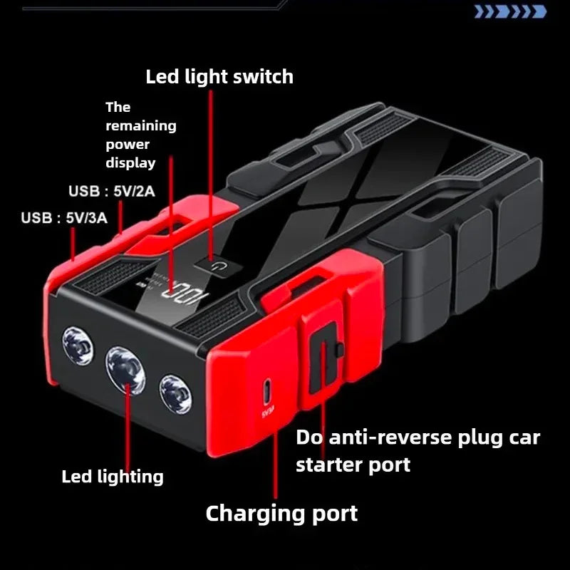New 12V 99800mAh Car Jump Starter ,Portable Emergency Power Bank