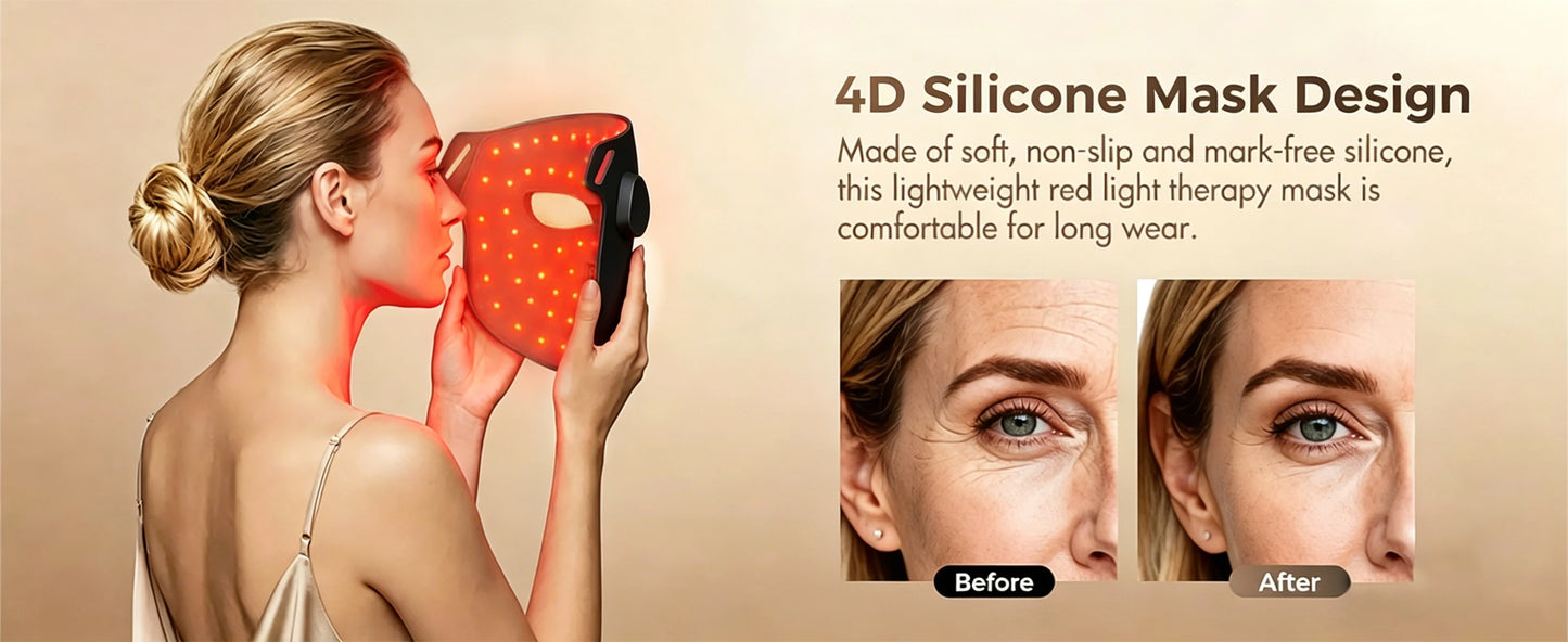 Red Light Therapy LED Face Mask with Neck