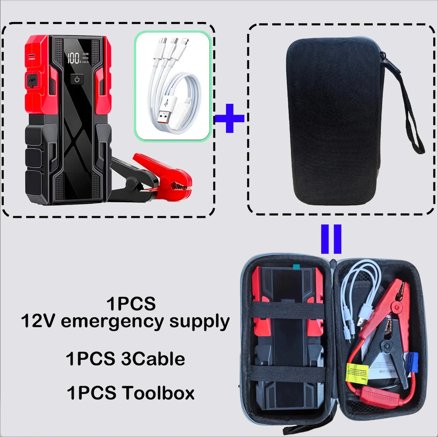 New 12V 99800mAh Car Jump Starter ,Portable Emergency Power Bank