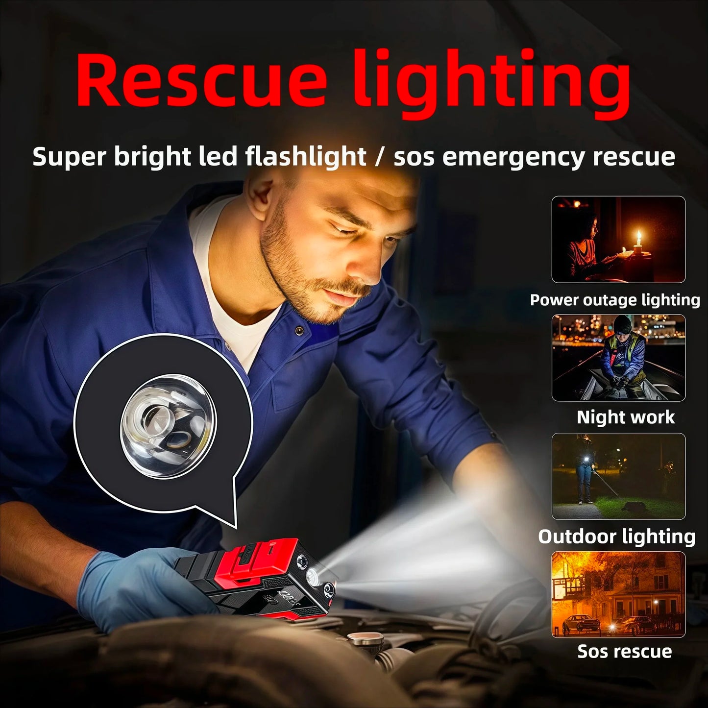 New 12V 99800mAh Car Jump Starter ,Portable Emergency Power Bank